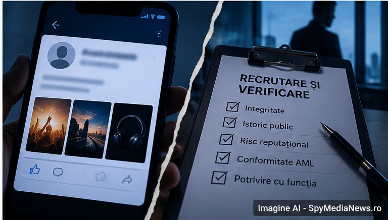 Concept editorial AI despre screening reputațional